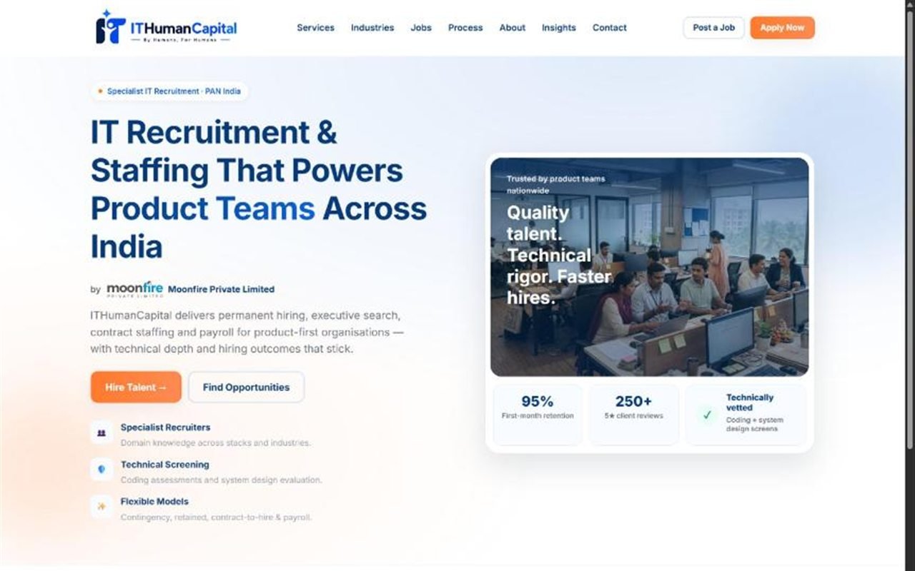 Screenshot of the IT Human Capital website