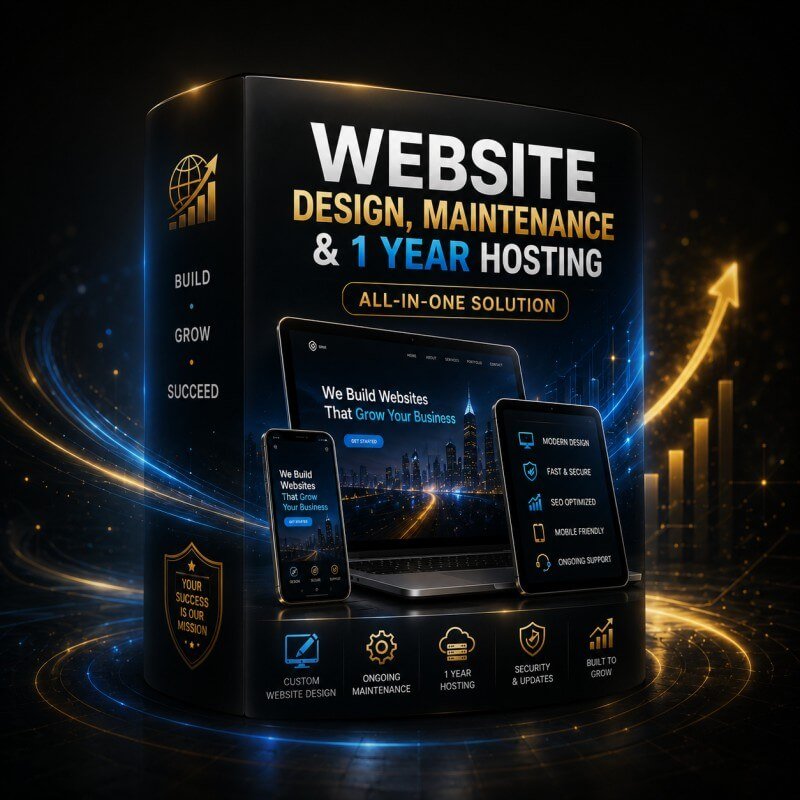 Website design, maintenance and 1-year hosting &mdash; all-in-one package